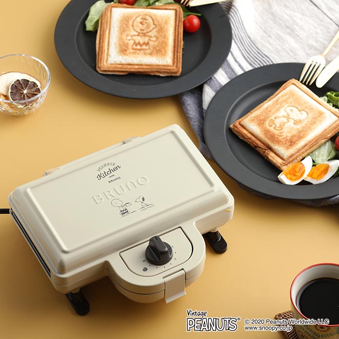 BRUNO PEANUTS スヌーピー ホットサンドメーカー ダブル エクリュ