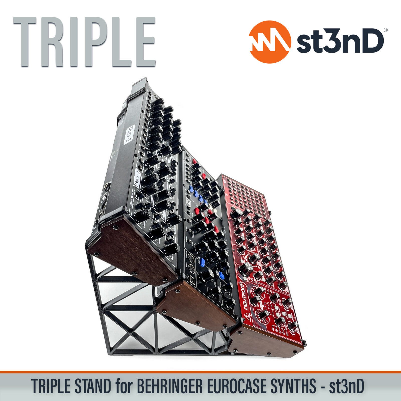 TRIPLE STAND for BEHRINGER 70HP/80HP EURORACK CASE SYNTHS - Synth