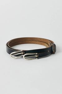 OUR LEGACY | TWIN TONGUE BELT / BLACK CHROMEXCEL LEATHER ツイン