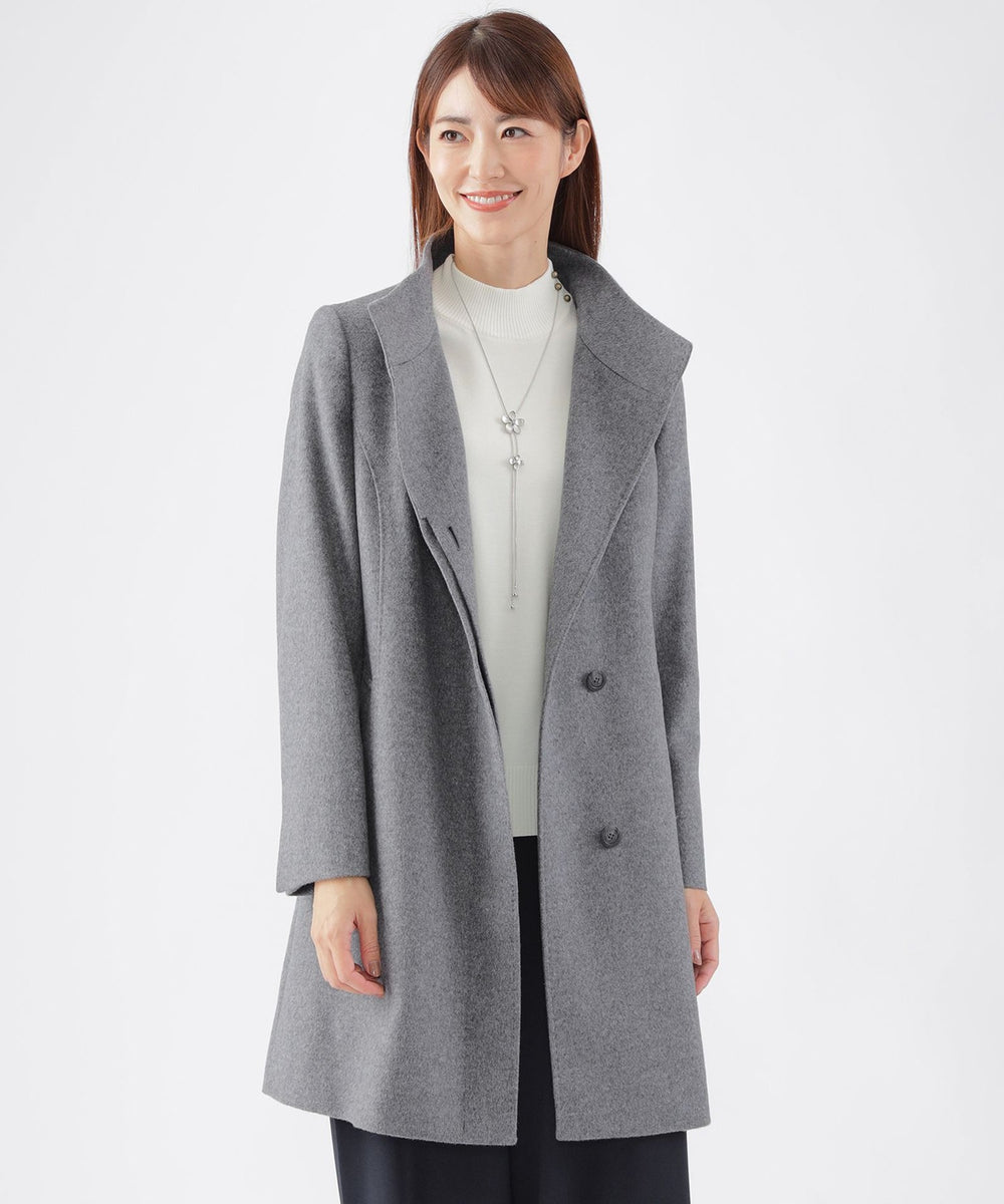 ウールカシミヤビーバースタンドカラーコート(コート)｜TRANS WORK