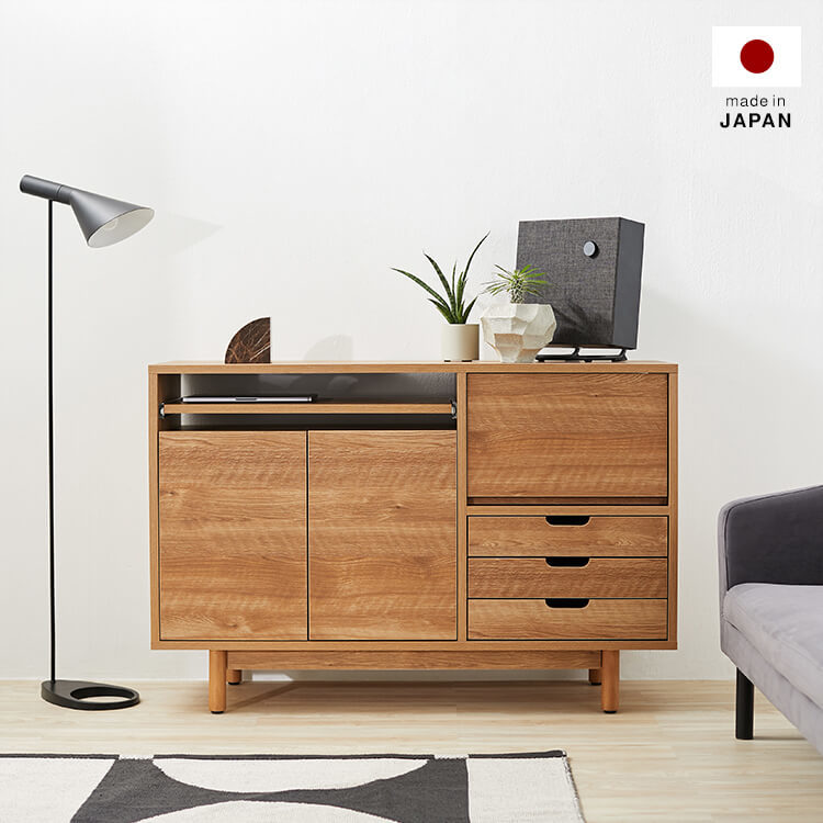 12/20まで 幅80 サイドボード タップ収納付き 日本製 LOWYA 12/20まで