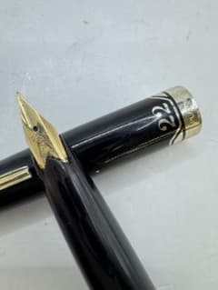 希少 PLATINUM プラチナ 万年筆 22金 22K 黒 細字 - メルカリ