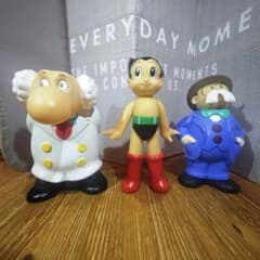 鉄腕アトム お茶の水博士 ヒゲオヤジ ソフビ 3点セット ビリケン商会