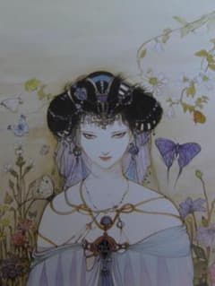 天野喜孝、【夜明け】、希少な大判額装用画集より、新品額装付、状態