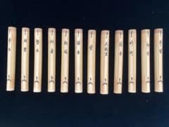 茶道具茶杓 / 即中斎自作茶杓「源氏十二月」宗哲蒔画 / 元箱付 箱書き