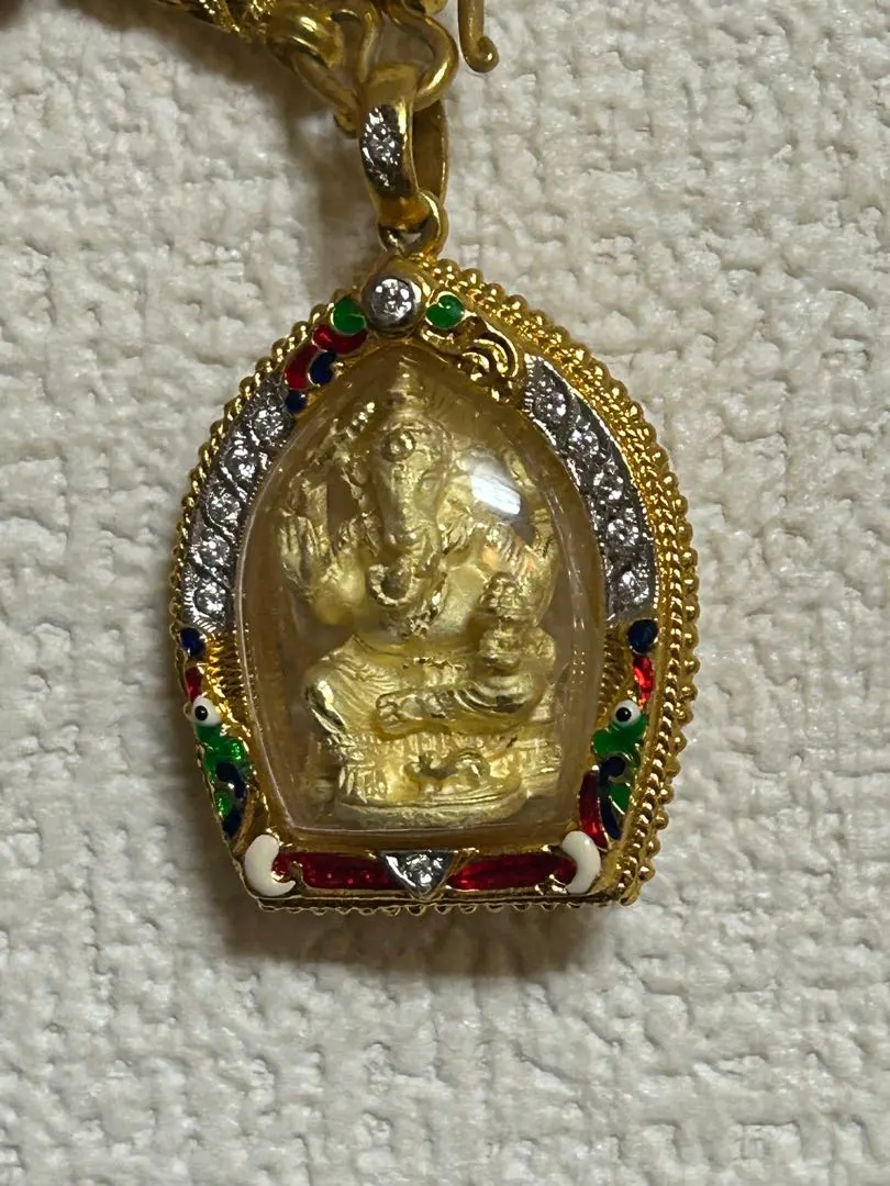 プラクルアン神聖ガネーシャ様虹バージョン微小金枠限定ボックス付幸運金運