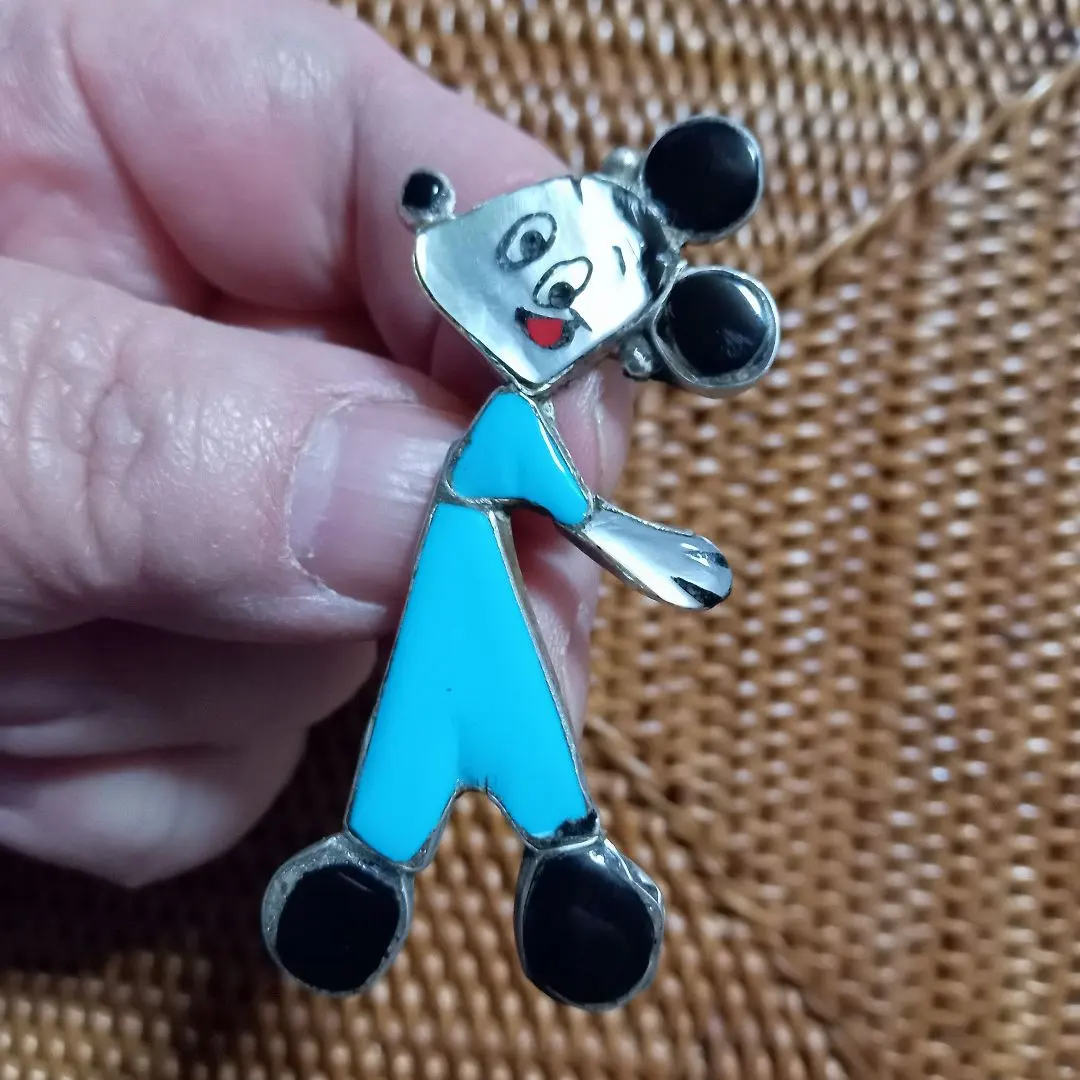 18金 ミッキーマウス ピンブローチ(B0295) ネイティブアメリカン