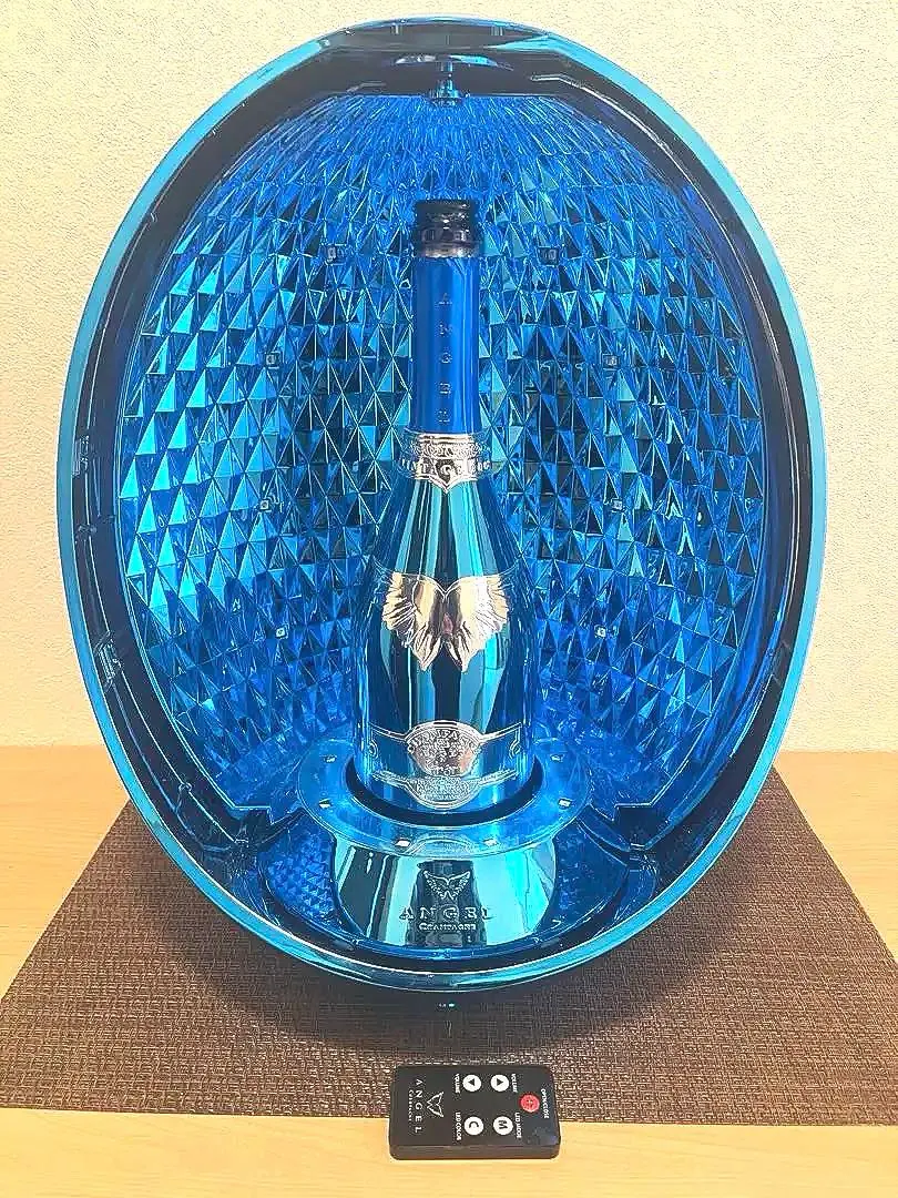エンジェル エッグ シャンパン 空瓶 リモコン付 青 ブルー 卵 単三電池