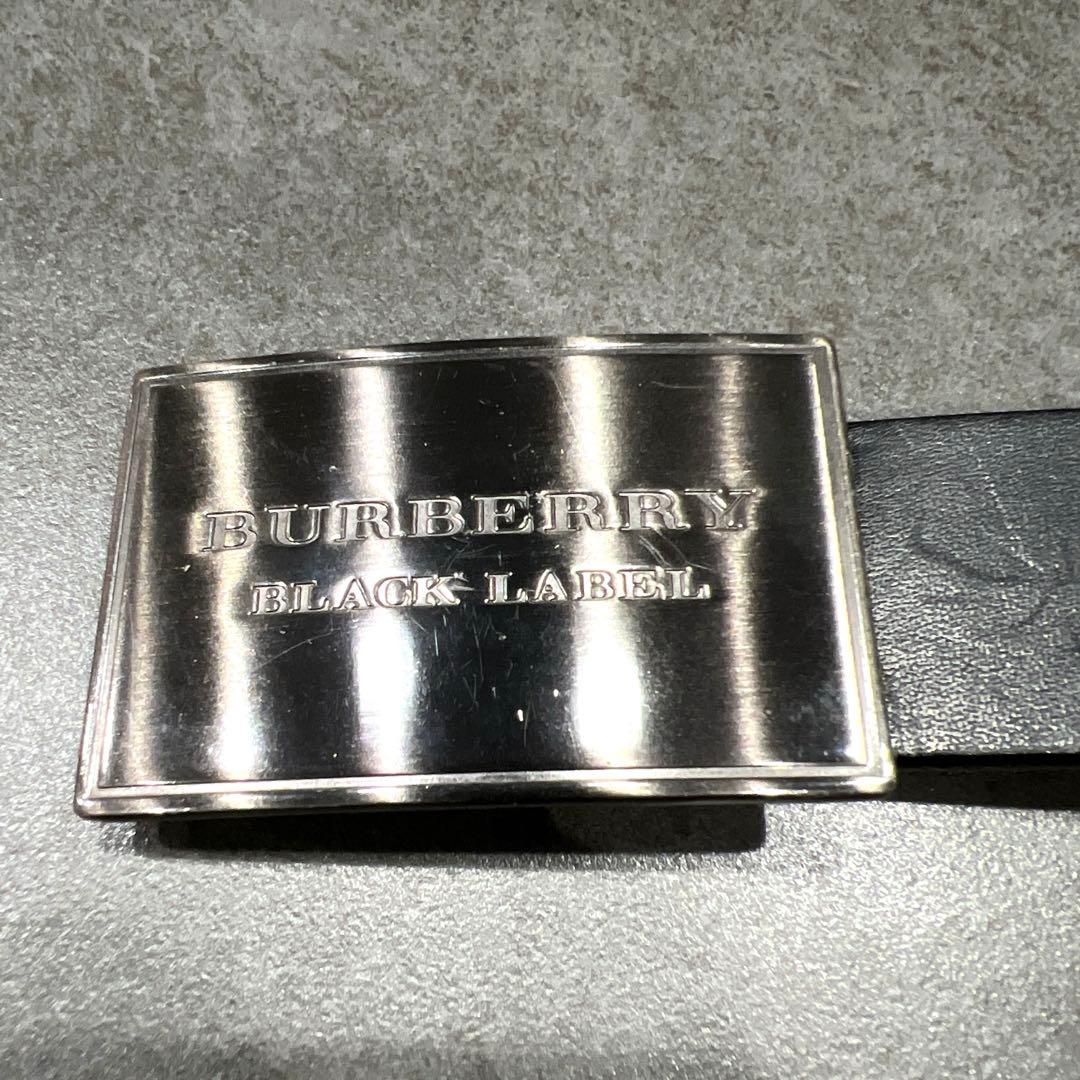 バーバリーブラックレーベル ロゴプレートベルト メンズ