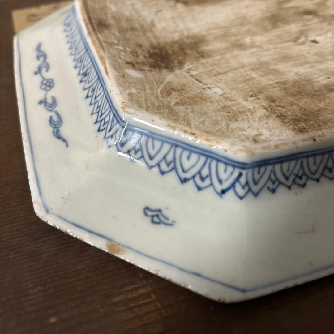古伊万里八角皿 アンティーク 白磁 李朝