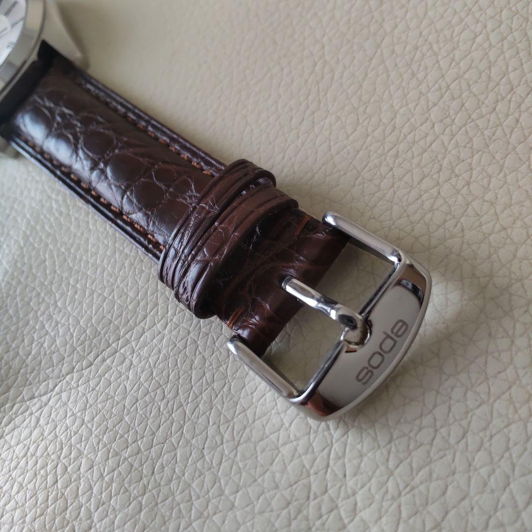 【ジャンク】EPOS オートマチック ・デイト　 ブラウンクロコレザー