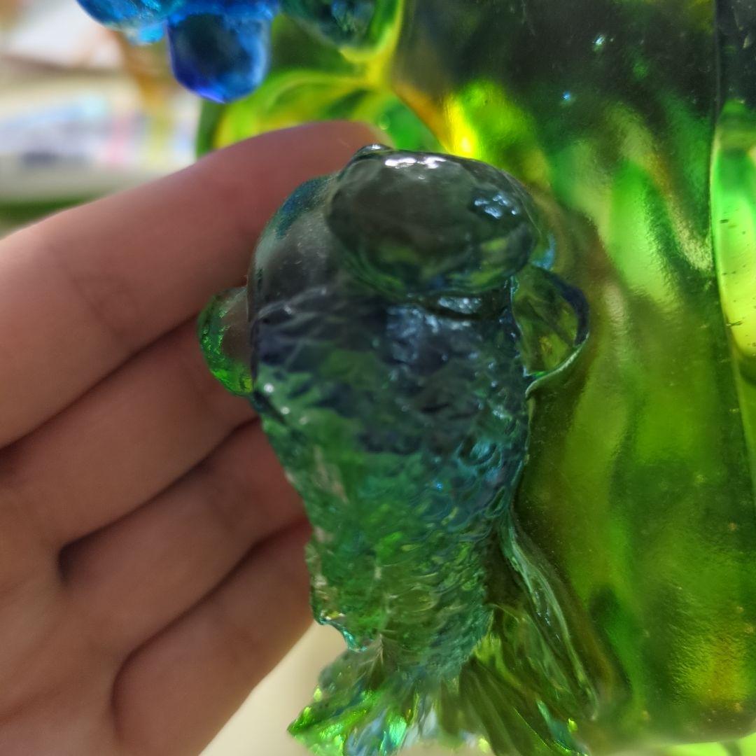 ガラス工芸☆泳ぐ金魚の置物
