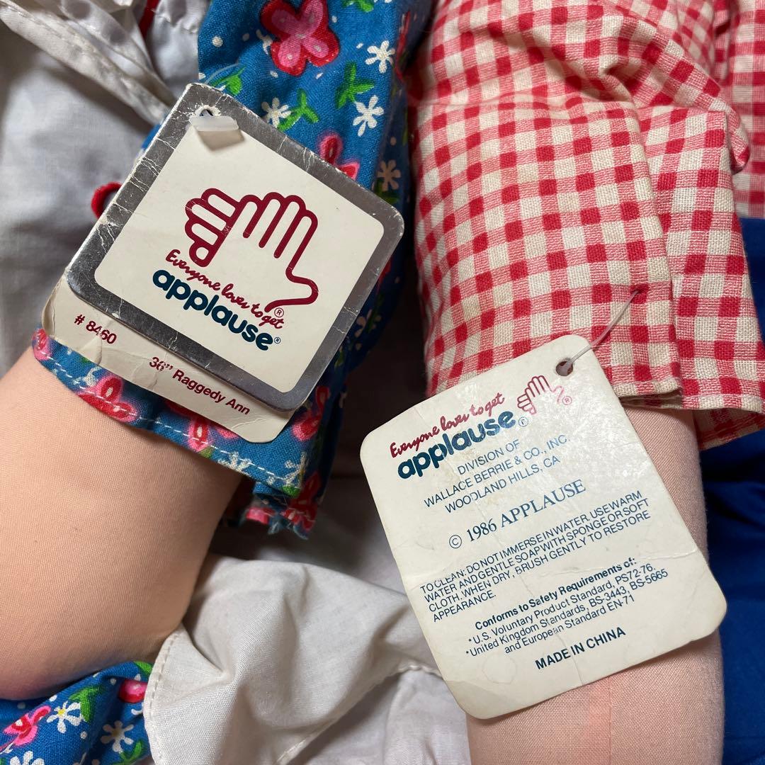 296♡ラガディ・アン＆アンディ　横目　刺繍　希少　アンティークドール　ペア