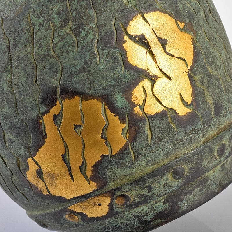 平安 秦蔵六造 鍍金銅 諌鼓 香炉 共箱 T R8037 - メルカリ