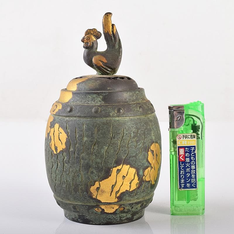 平安 秦蔵六造 鍍金銅 諌鼓 香炉 共箱 T R8037 - メルカリ