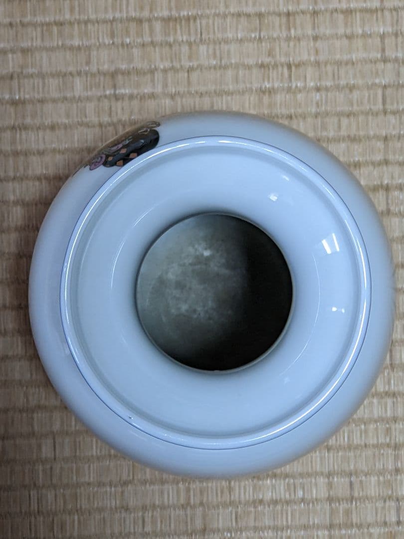 ♢中国陶磁器 瓔珞紋 団扇美人図 粉彩花瓶 陶画工1級職人