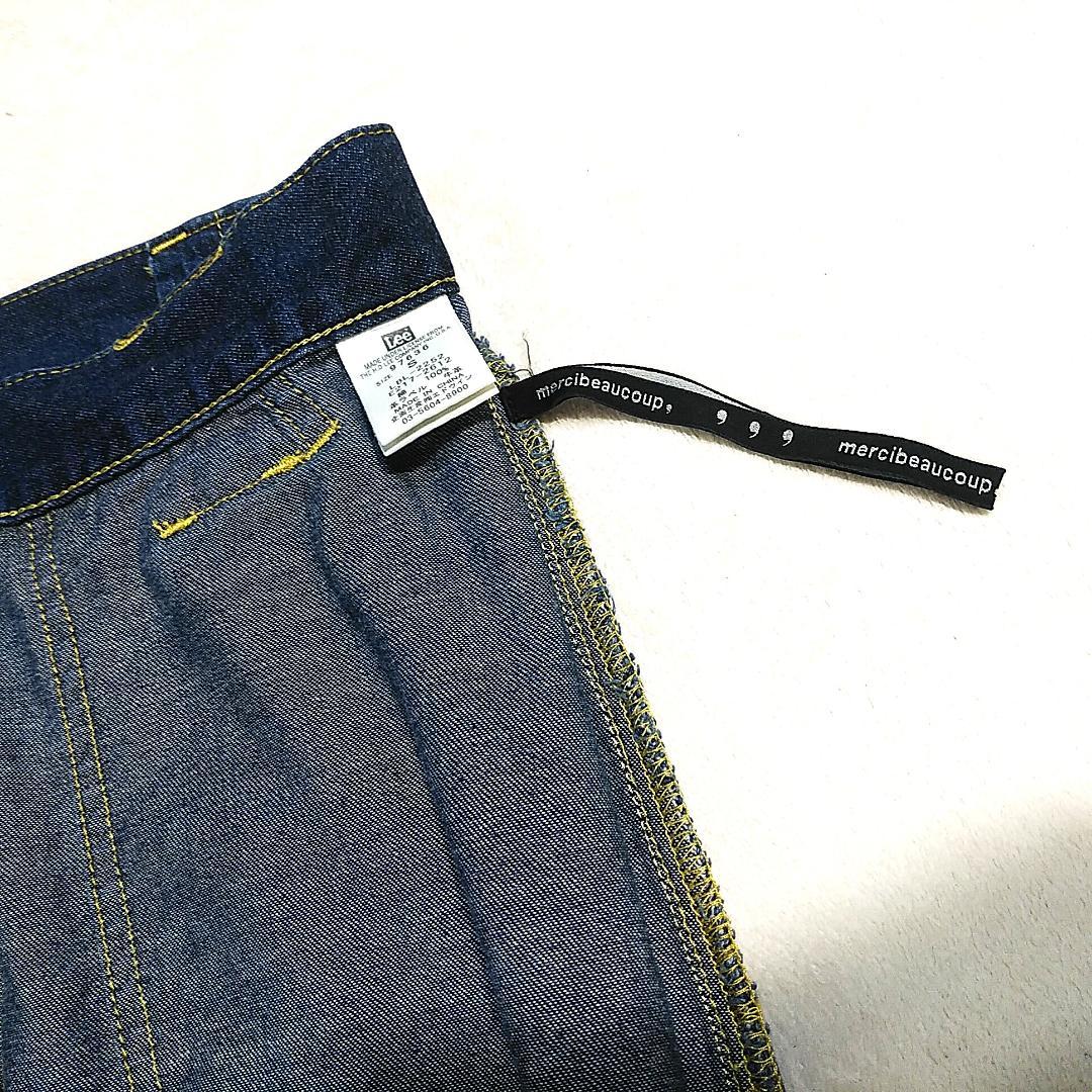 美品 リー Lee メルシーボークー コラボ　サルエルデニム サロペット W70