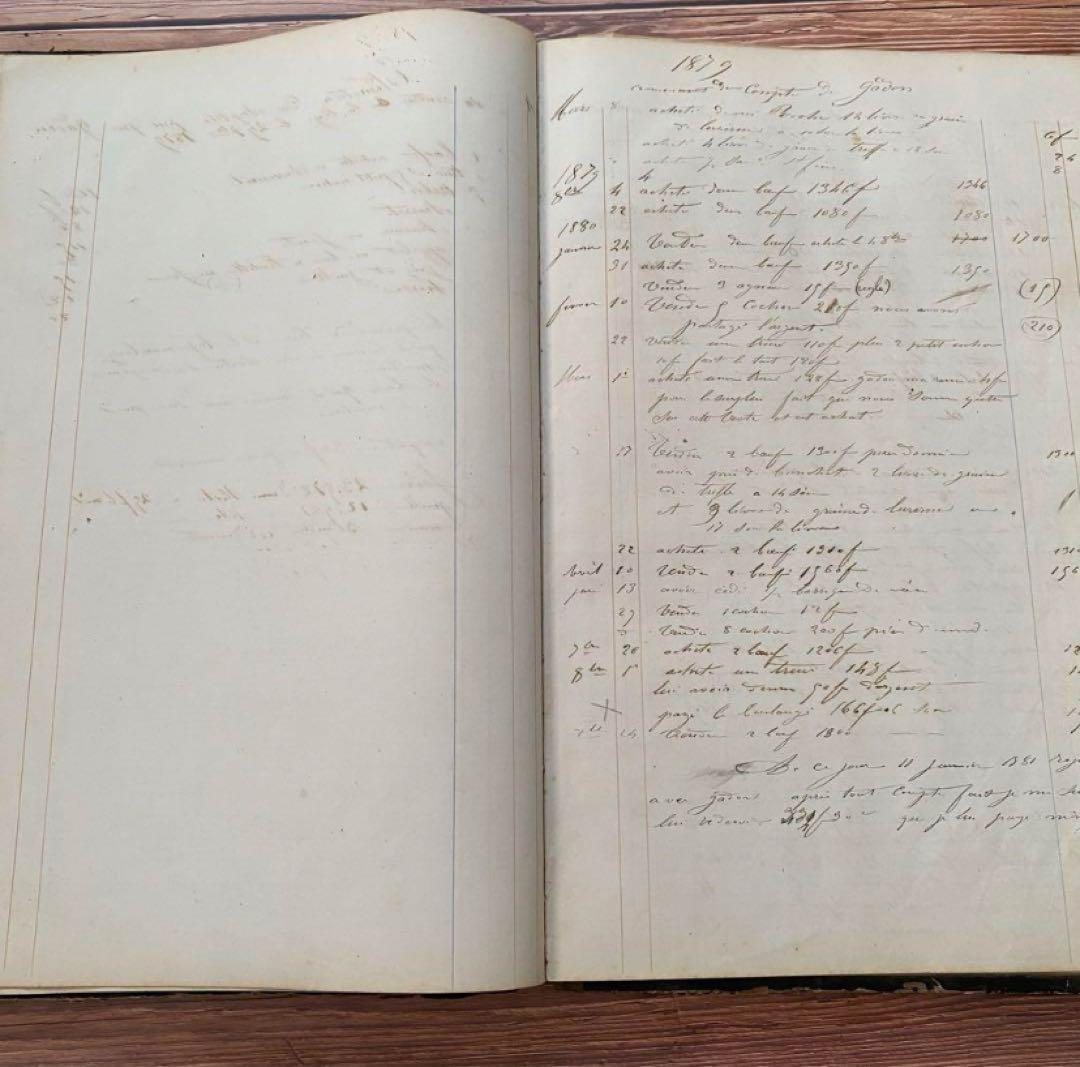 1800年代 フランス　大判帳簿１冊　c15
