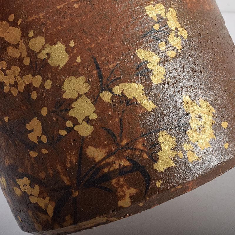 TM 様専用益子焼 吉川水城作 金彩草文水指 共箱 C 7968 - メルカリ