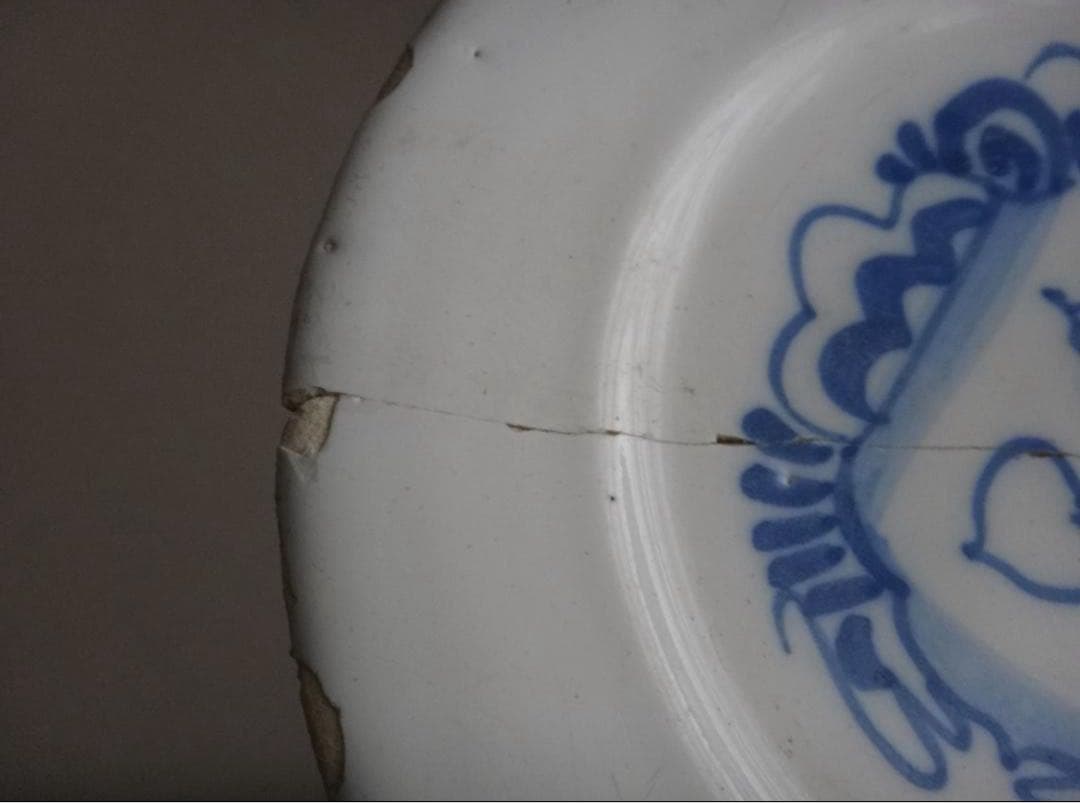 1670年頃 デルフト リムプレート ライデンの紋章 )オランダ アンティーク