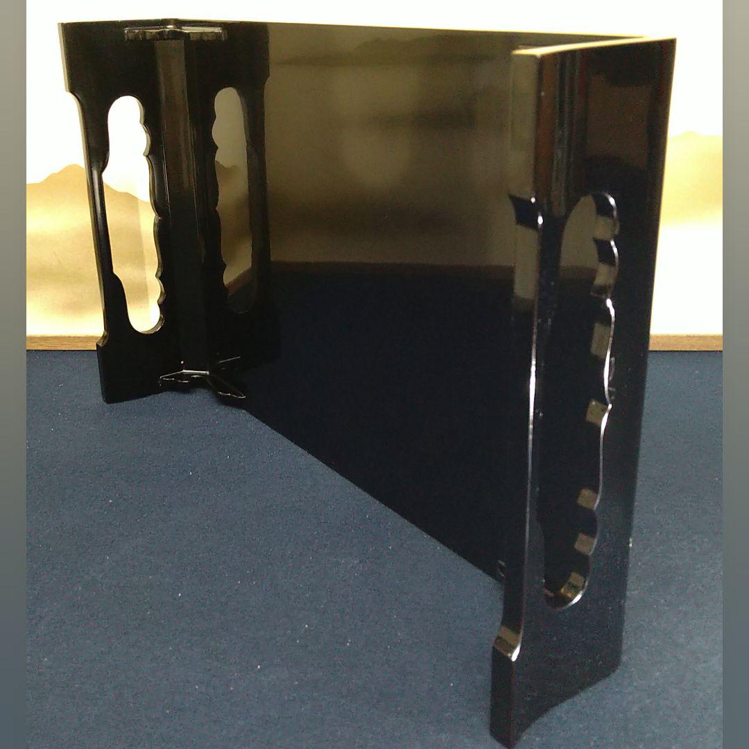 AG69 輪島塗 平卓 縁金 菱紋 花菱紋 木製黒漆 花台 香炉台