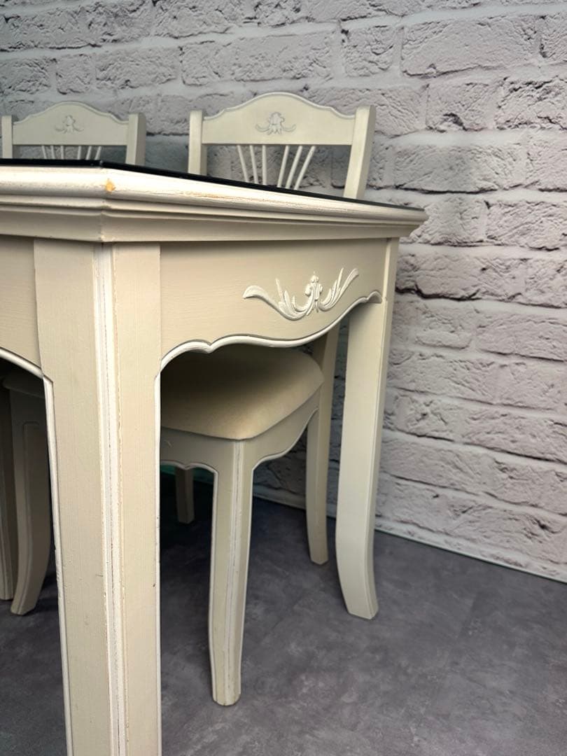 【フランス製】Country Corner ダイニングセット　テーブル＋椅子4脚