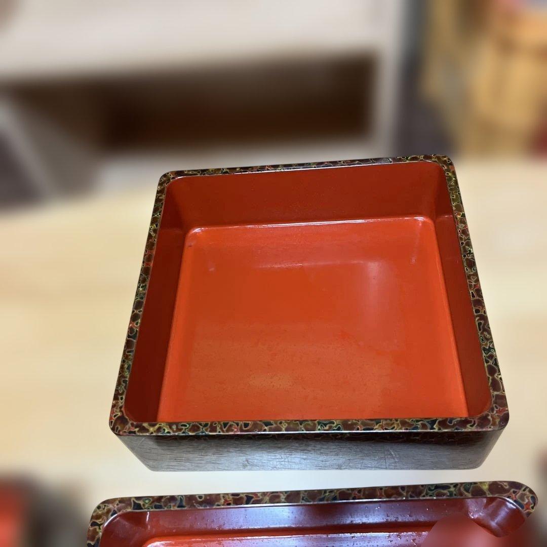 津軽塗り重箱 3段 唐塗