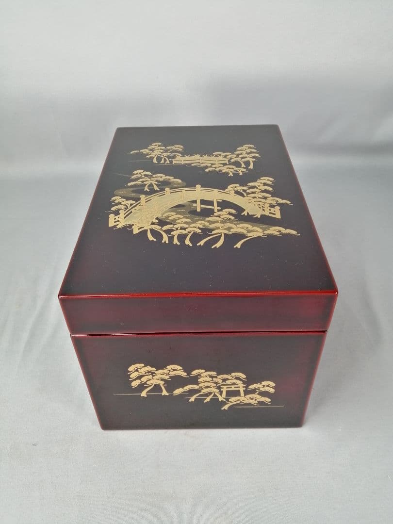 茶道具】 住吉蒔絵茶箱 茶道具セット付属 茶箱158
