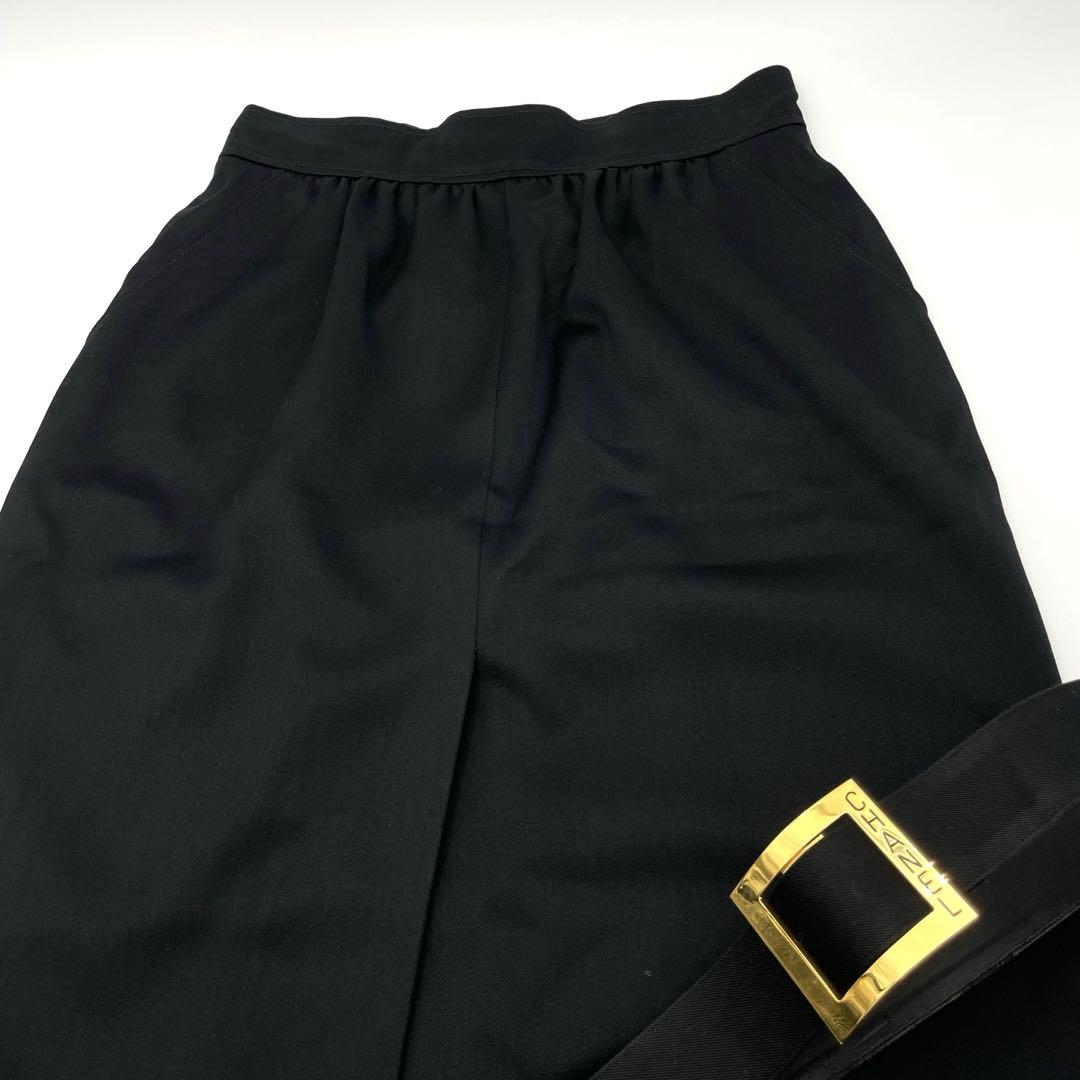 人気モデル✨CHANEL ベルト付きスカート　ブラック