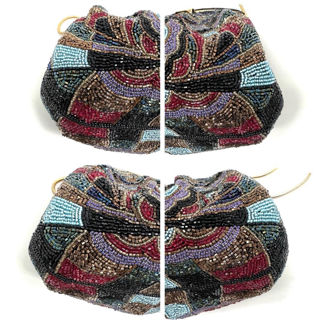 LUMYはしもと パーティバッグ 総ビーズ 皇室御用達 モルティ マルチカラー