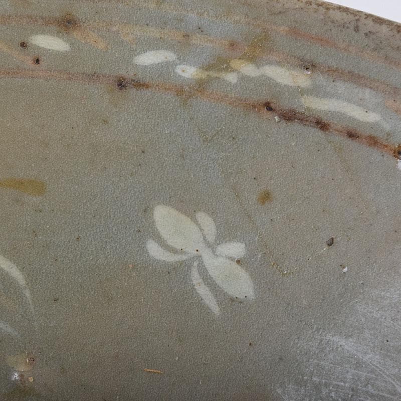 朝鮮美術 李朝 高麗青磁 象嵌花文碗 金継ぎ直し V R8968