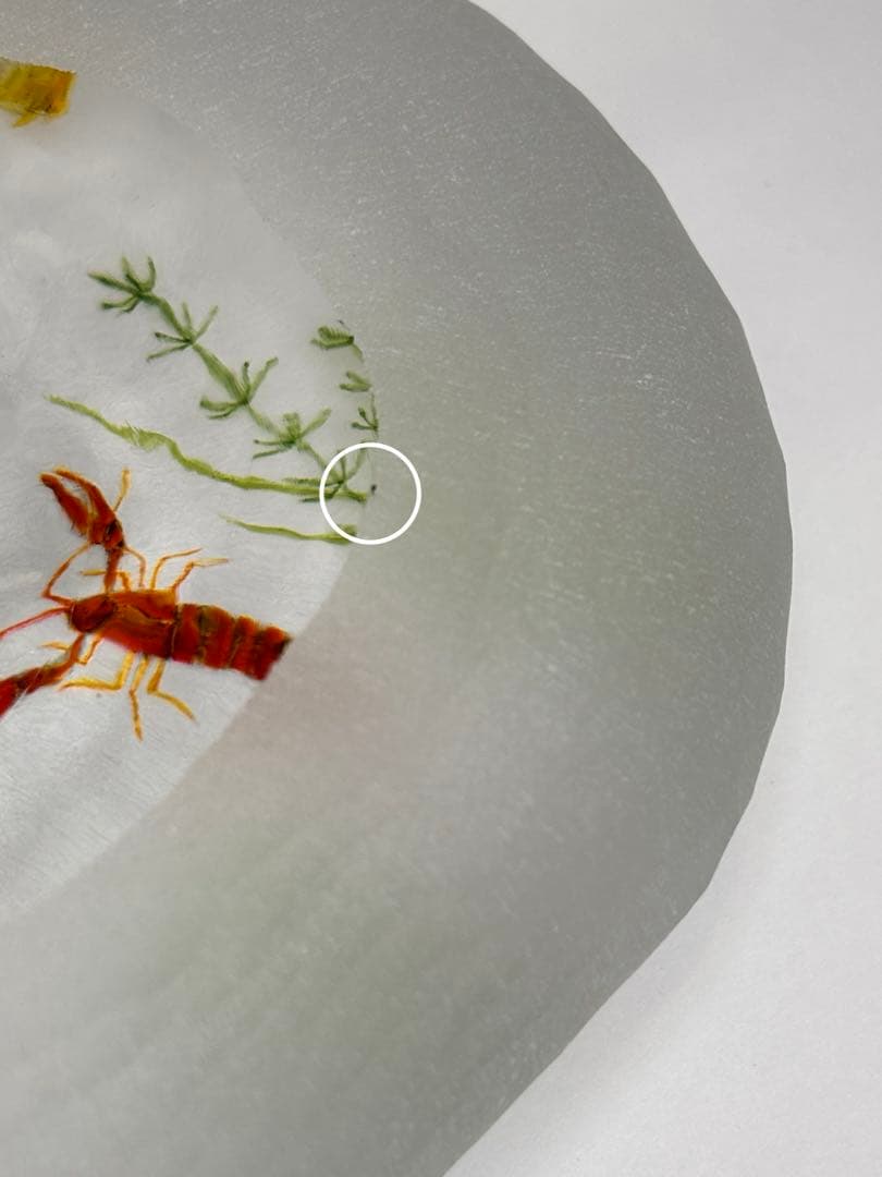 久保裕子さん作 ガラス ザリガニ 魚 水草 ペーパーウェイト 文鎮 オブジェ