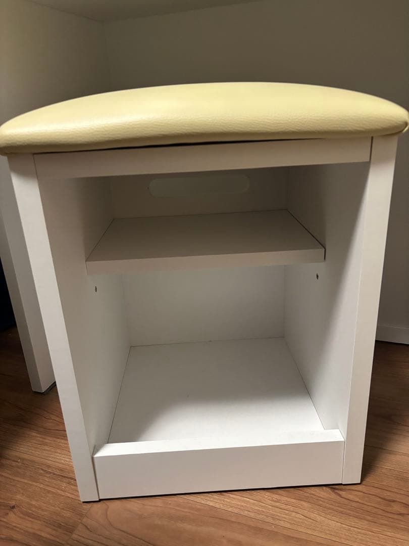 ニトリ 3面鏡ドレッサー ホワイト 椅子（スツール）付き ※少し訳あり