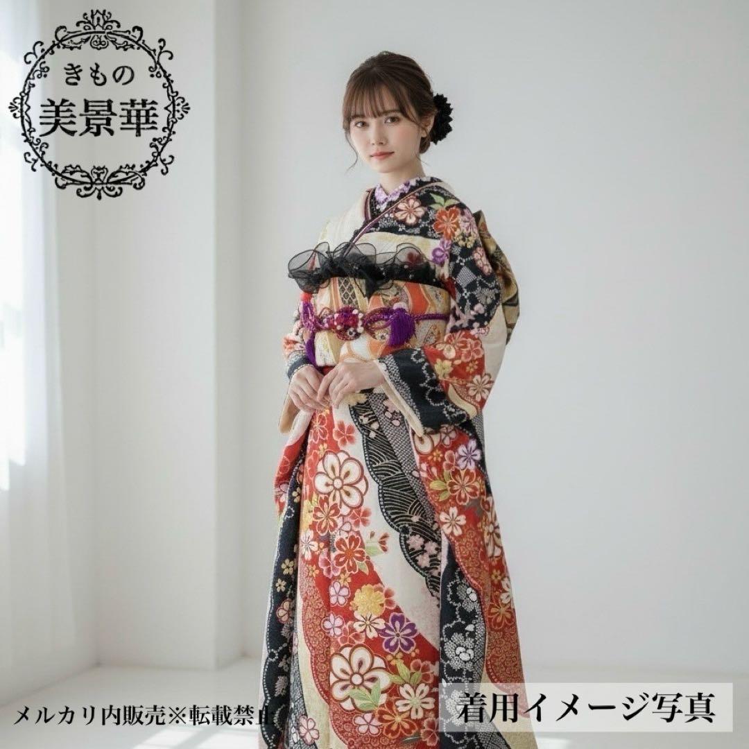 成人式振袖フルセット 振袖 赤 花柄 金色帯 楽天市場】【レンタル