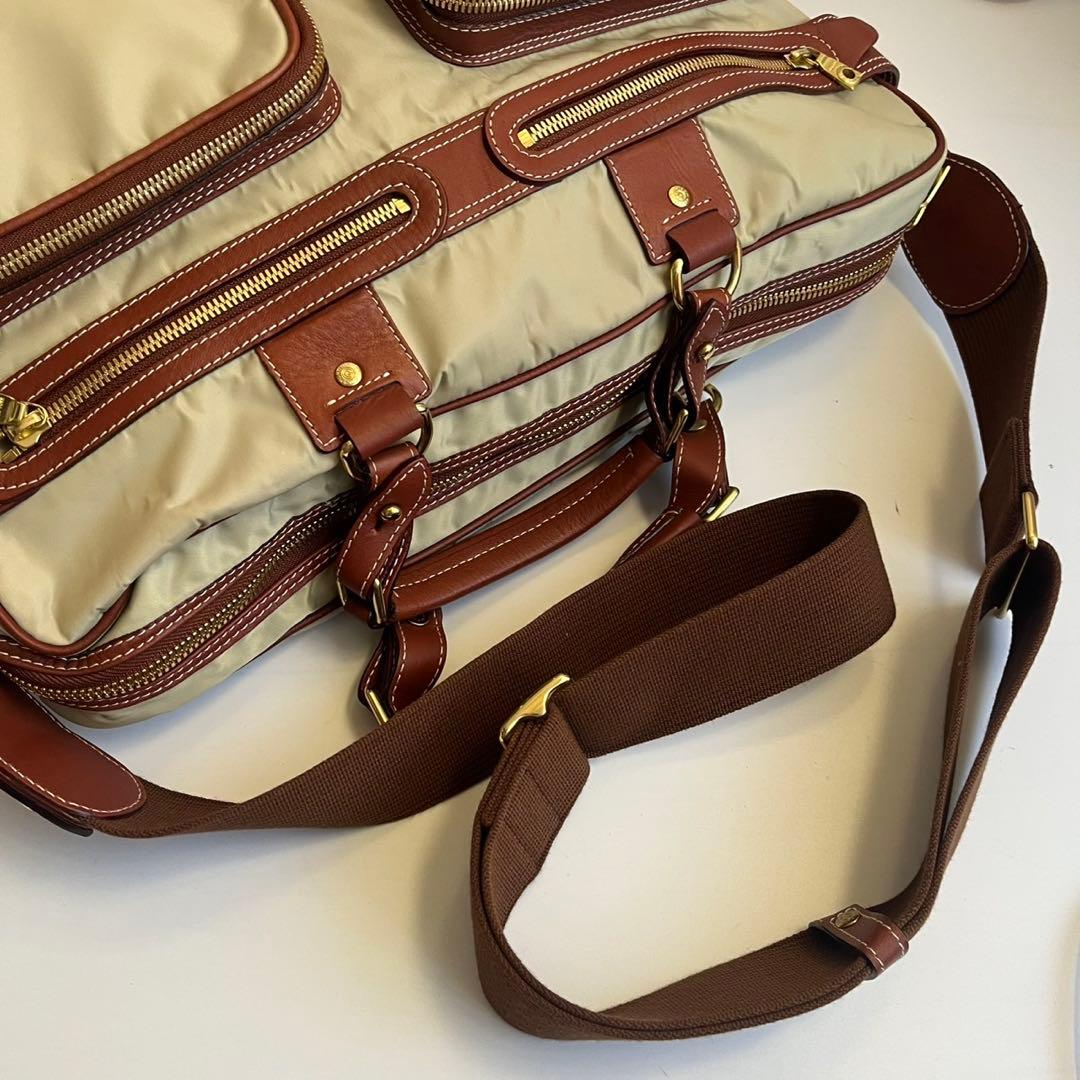 ✨未使用級✨　HUNTING WORLD ビジネスバッグ　レザー　ベージュ系