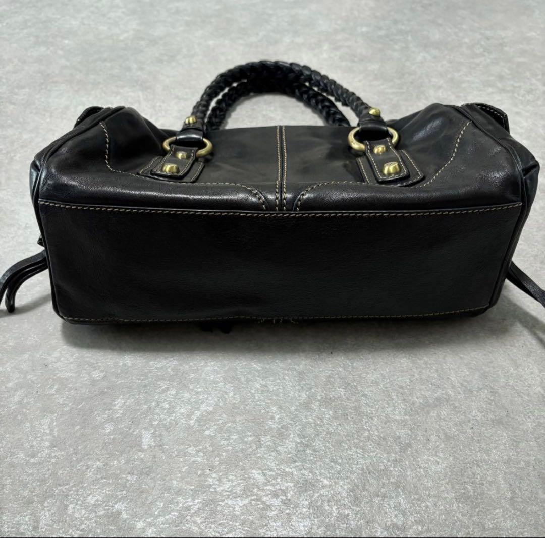 バッグ lether gimmick mini boston bag black y2k