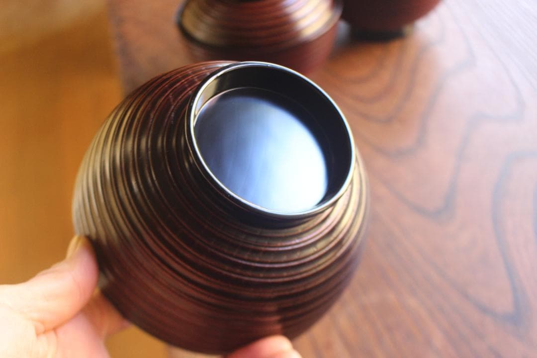 専用！風情ある糸目地に優美な雲錦蒔絵の映える煮物椀5点（検輪島塗雑煮椀