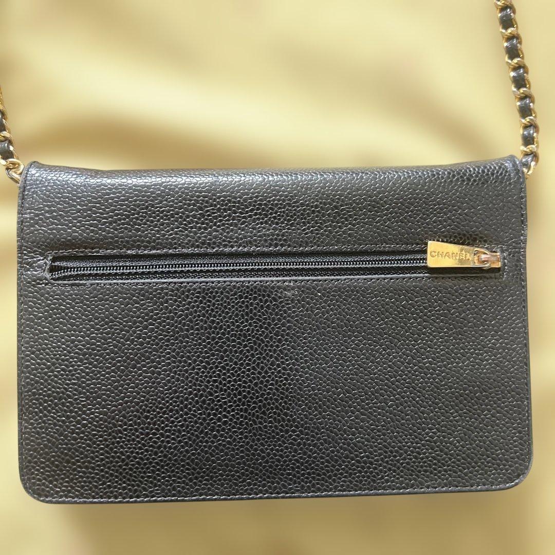 CHANEL シャネル　チェーンウォレット　キャビアスキン　【正規リペア済】