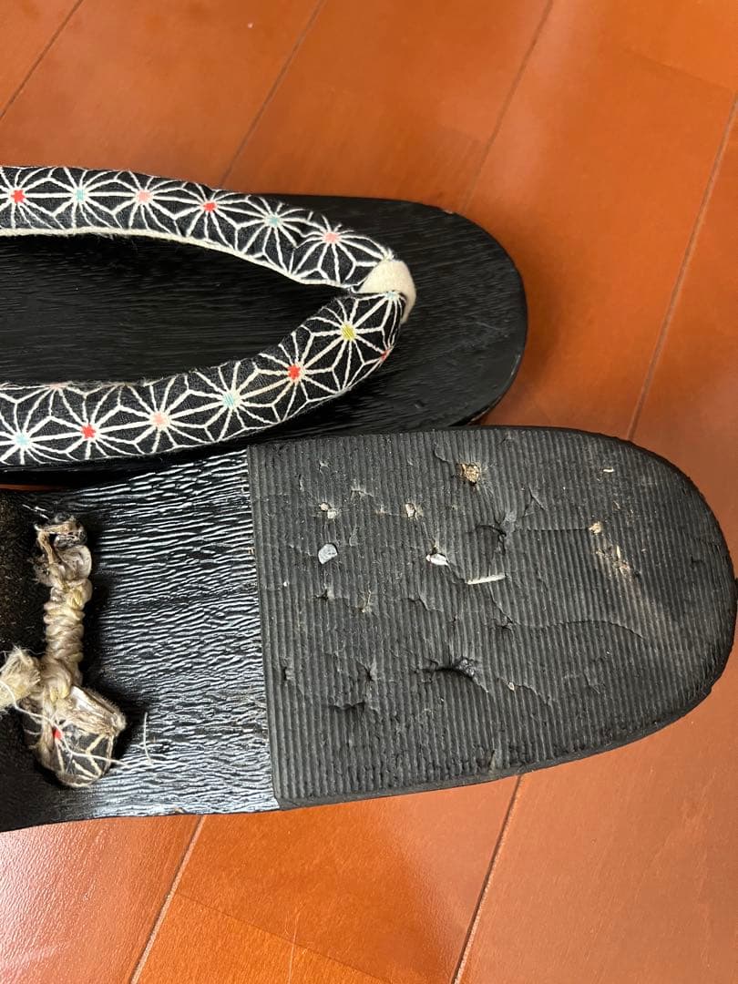 新品未使用　浴衣、帯セット　中古カゴバッグ、下駄、半幅帯2本添え