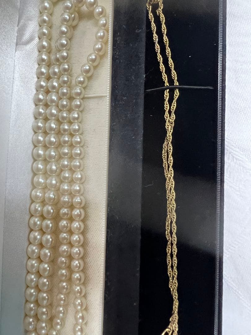 真珠　サンゴネックレス　イミテーションのアクセサリーまとめて　中古品