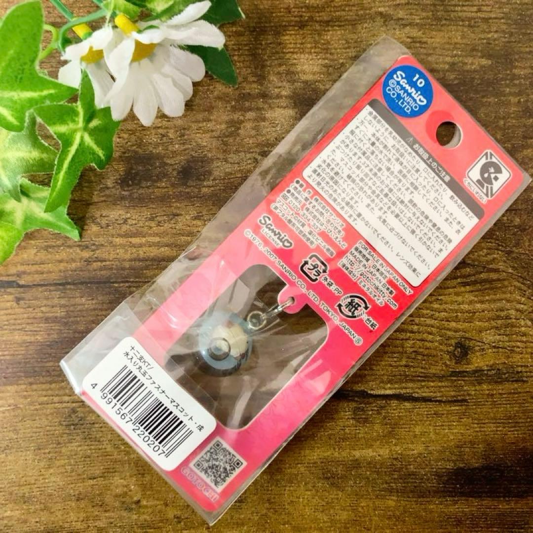 希少】ハローキティ 根付 十二支 戌 水入り丸玉 ファスナーマスコット