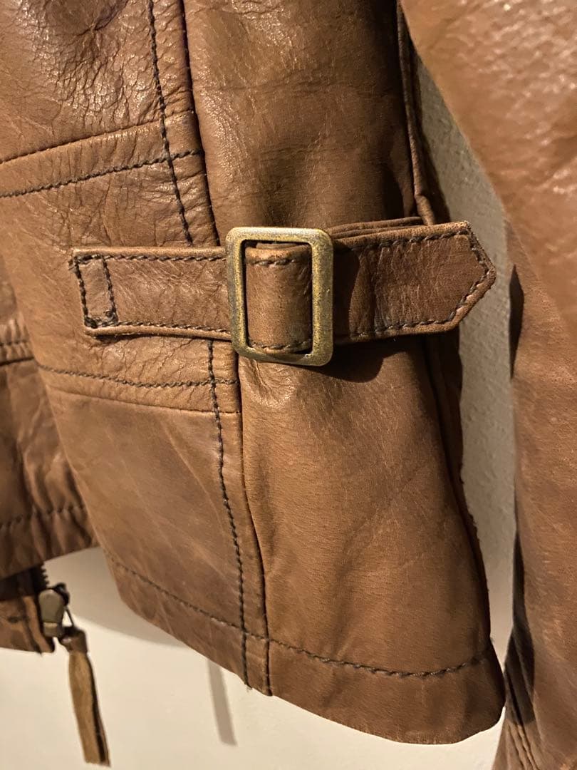 AVIREX 本革 シングルライダースジャケット ブラウンサイズS 楽天市場