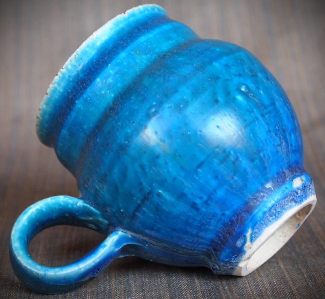 人気作家☆金澤尚宜☆うねうね青マグカップ☆あよお 人気作家☆金澤尚