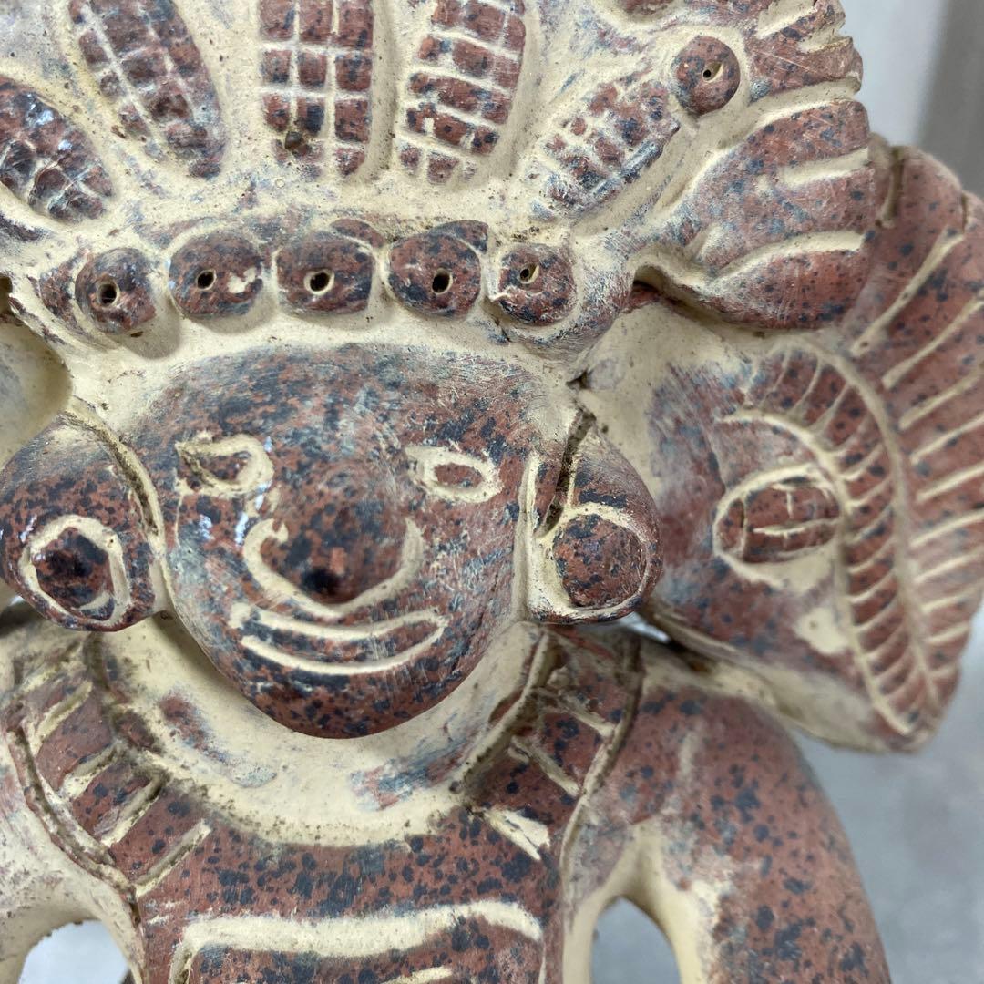 メキシコ マヤ文明 戦士の土人形 テコラッタ 素焼き ヴィンテージ