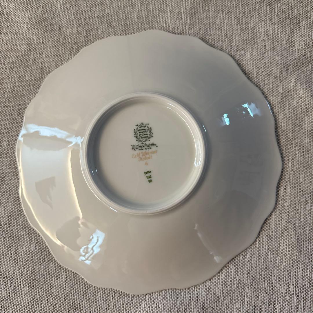 ワイマール WEIMAR 金彩コバルトブルー フラワー プレート4枚セット