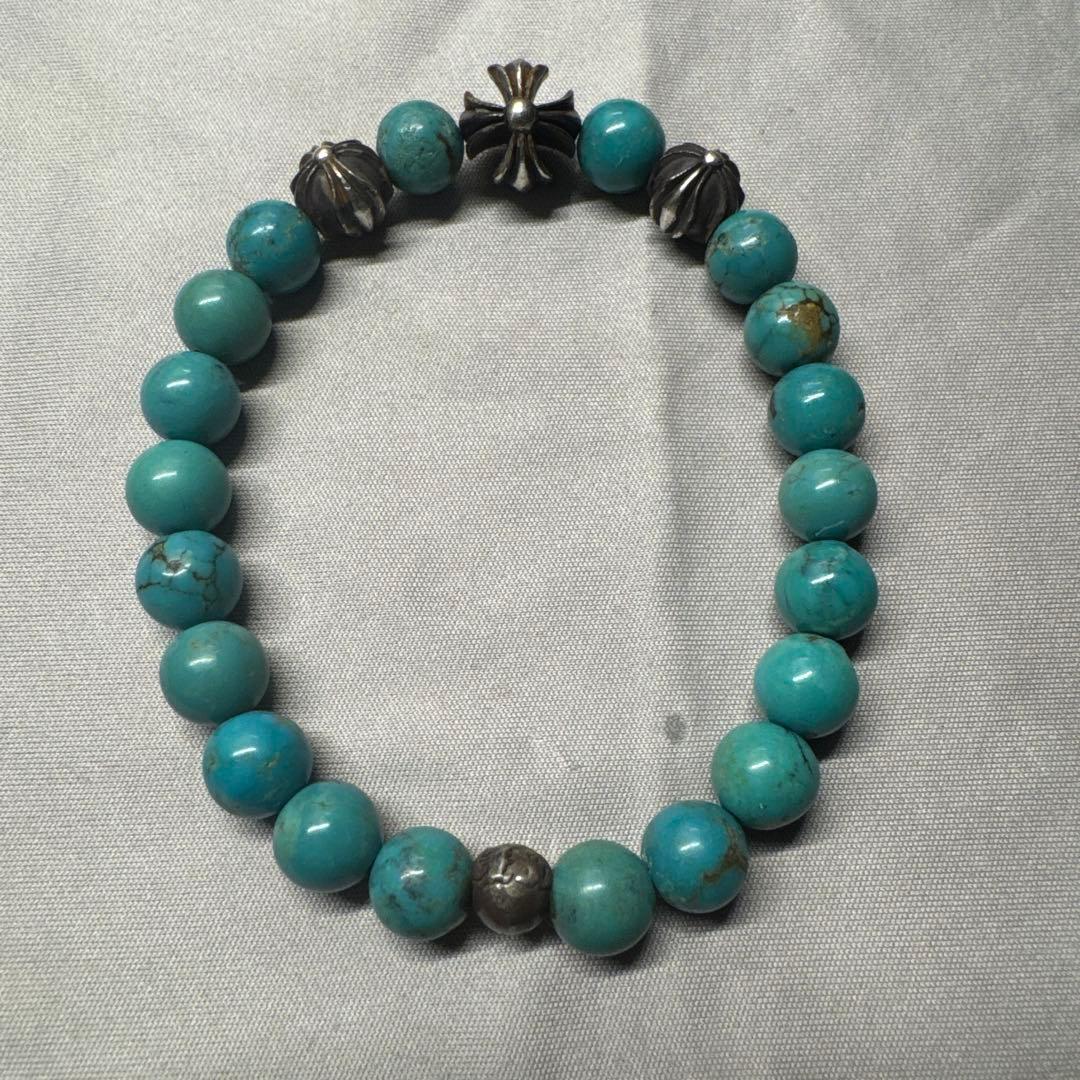 Chrome Hearts ビーズ ブレスレット クロスボール 天然石 CHROME