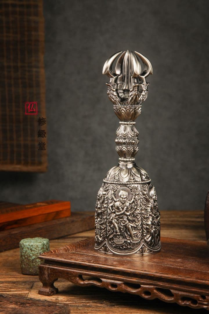 修縁堂】密教法具レトロな黒五大明王金剛盤金剛五鈷杵