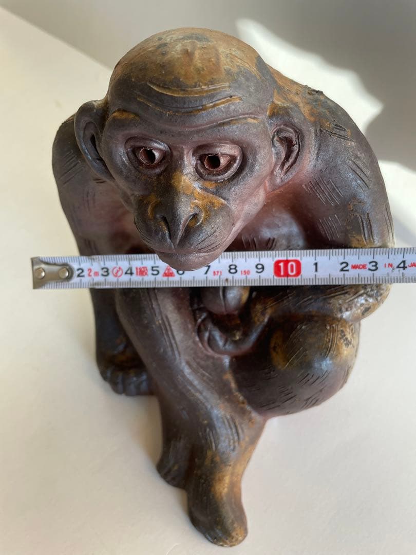 【知加選】古備前　備前焼　申　猿　細工物　飾り物　コレクション　アンティーク