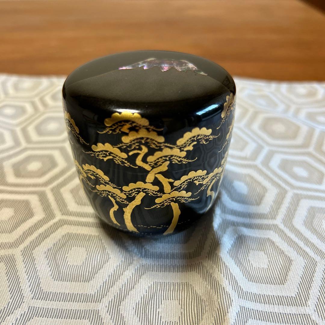 茶道具　棗 茶道具 棗 おけいこ用 プラスチック 中棗【 溜/柄おまかせ 】