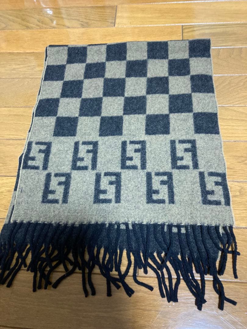 FENDI チェック柄 マフラー ウール100% FENDI - イタリア製 フェンディ